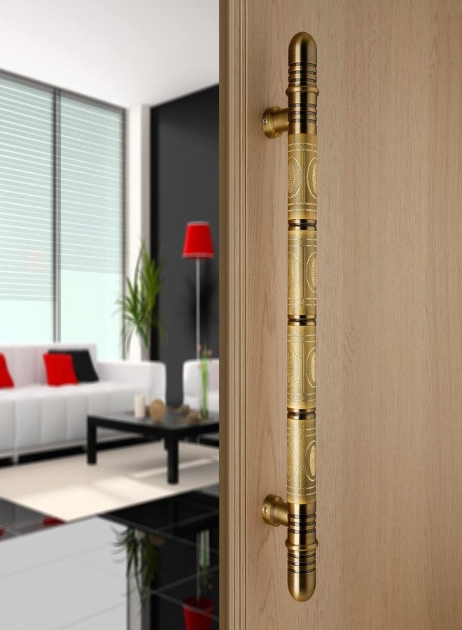 LAPO مقبض باب LAPO نحاسي بالكامل مقاس 18 بوصة للباب الرئيسي، مقبض باب غرفة النوم للأبواب الخشبية والزجاجية، مقبض باب سحب ودفع للمنزل والمكتب والفندق - عبوة من قطعة واحدة | لمسة نهائية عتيقة، ضمان 3 سنوات | - Image 1